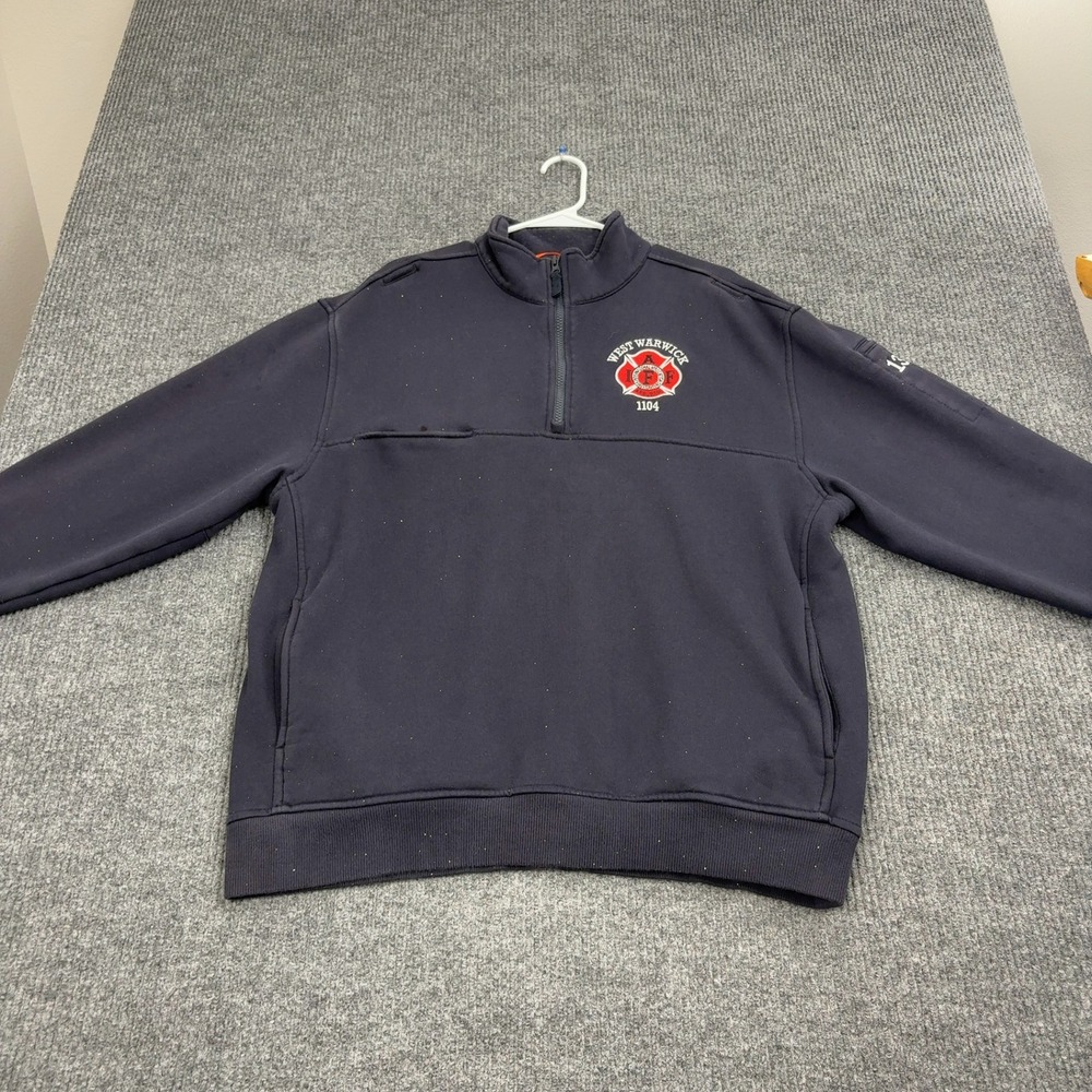 West Warwick 5.11 Tactical Pullover Mens XL Navy Blue Quarter Zip Job Shirt